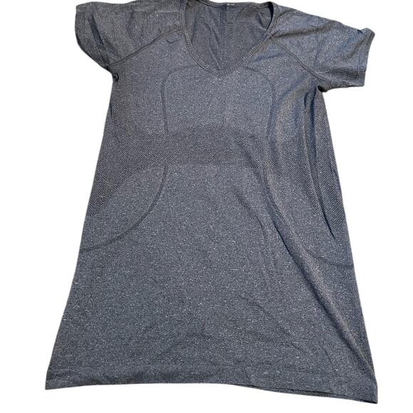 lululemon athletica Tops - Grey Lululemon V Neck Short Sleeve Shirt, Women 10